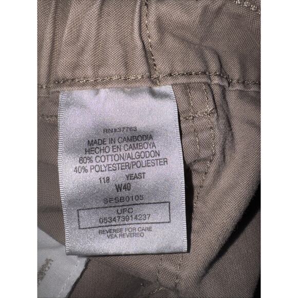 Savane Mens Front Cargo Shorts Sz 40x7"Inseam Brown Outdoor Elastic Waist Khaki - Picture 4 of 5